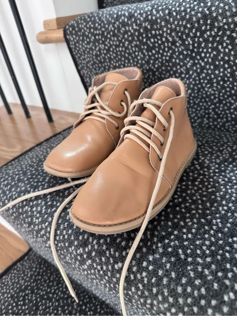 SweetHoney Tan Lace-Up Baby Walker Boots
